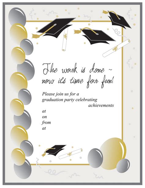 free graduation templates invitations